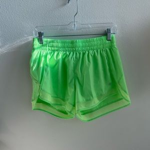 Athleta Lime Green Track Shorts with Mesh Detail - Size S
